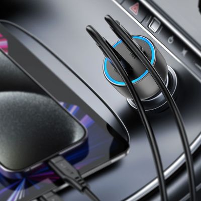 7. Acefast B21 75W USB-C + USB-A Car Charger - Black