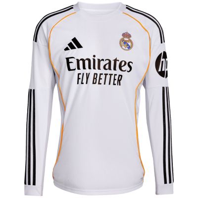 2. adidas Real Madrid 25/26 Long Sleeve Home Men's Jersey White JN8884