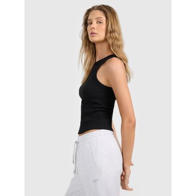 4. Women's slim ribbed knit top 4F 4FRAW25TSLEF310-20S
