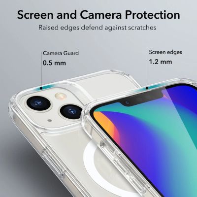 6. ESR Classic Hybrid Halolock Case with MagSafe for iPhone 13 / iPhone 14 - Clear