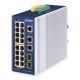 2. PLANET IP30 Industrial L2/L4 16-Port Managed L2/L4 Gigabit Ethernet (10/100/1000) PoE Support Aluminum, Blue