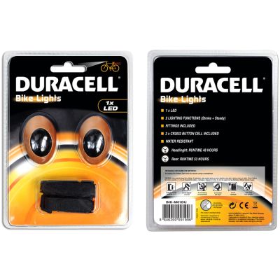 2. Duracell Front+Rear 1 Led Bicycle Light Set 00919