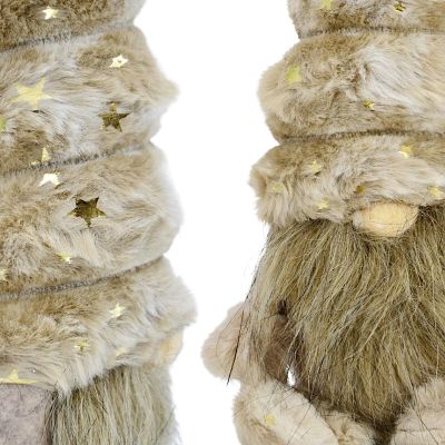 4. DECORATIVE CHRISTMAS GNOME 26 CM MICA – LIGHT BROWN