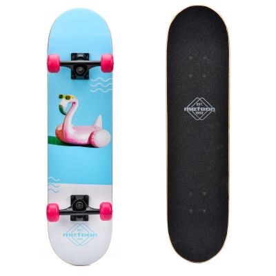 6. METEOR WOODEN SKATEBOARD FLAMINGO
