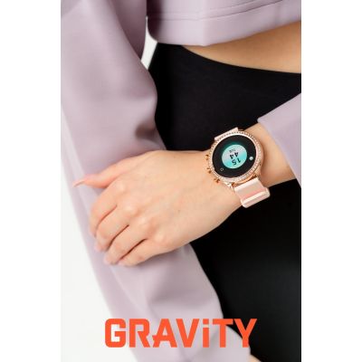 2. Smartwatch Gravity Rose Gold Strap and Bracelet GT5-5