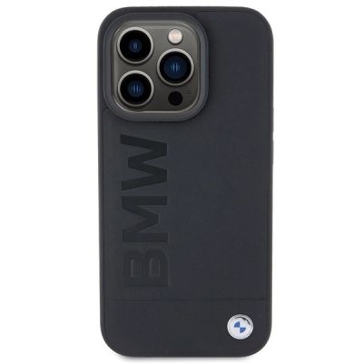 3. BMW Leather Hot Stamp iPhone 15 Pro Max Case - Black