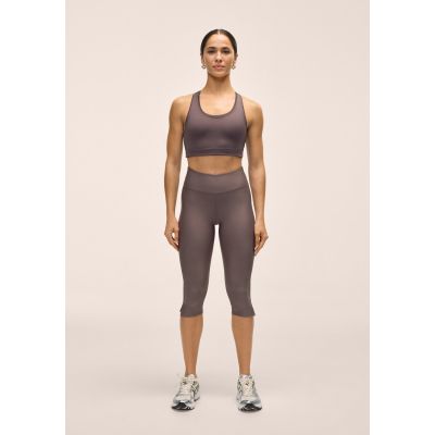 CASALL Women's Capri Slit Regular Waist Tights Training Leggings Gray