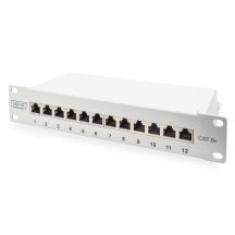 Digitus Patch Panel 10'' 12x RJ45, LSA level, cat.6A, shielded, 1U, gray, cable guide