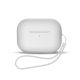 Silicone case for AirPods 1 / AirPods 2 + wrist strap lanyard - white