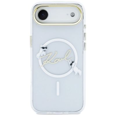 3. Karl Lagerfeld IML Choupettes Karl Script Logo MagSafe iPhone Air Case - Clear