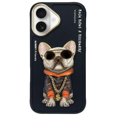 Nimmy Glasses Cool Dog iPhone 16 Case - Black