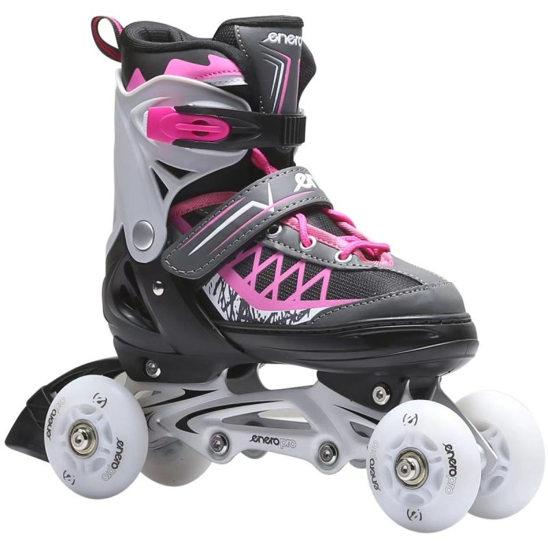 33. ROLLER SKATES-ROLLER SKATES-ICE SKATING 4IN1 ENERO PRO LED 30-33 PINK-GRAY