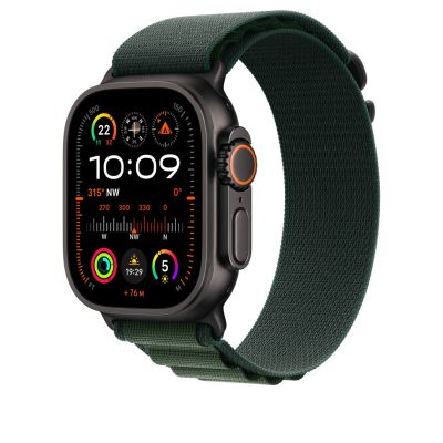 2. Apple Watch Alpine Loop Armband for Watch Ultra 49mm Dunkelgrün / Titan schwarz (S)