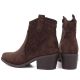 4. Women's suede ankle boots with openwork heel, brown, S.Barski HY61-8012