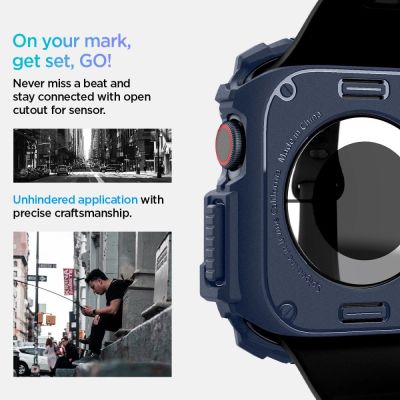 10. Spigen Rugged Armor Case for Apple Watch 10 46mm - Navy Blue