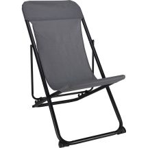 FOLDABLE STEEL TEXTILENE GRAPHITE DECKCHAIR