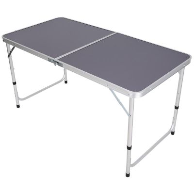 10. FOLDABLE CAMPING TABLE 120X60X70/62/55CM GRAY