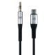 13. 3mk AUX minijack 3.5 mm / USB-C cable - silver