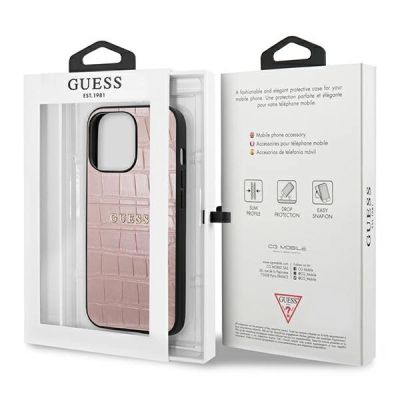 8. Guess Croco Strap Collection iPhone 13 Pro / 13 6.1" Case - Pink
