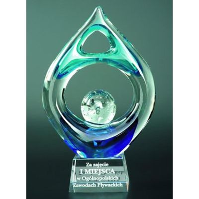 9. Engraved glass trophy with case