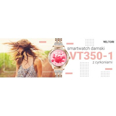 15. VELTORI VT350-1 Women's Smartwatch Rose Gold Bracelet
