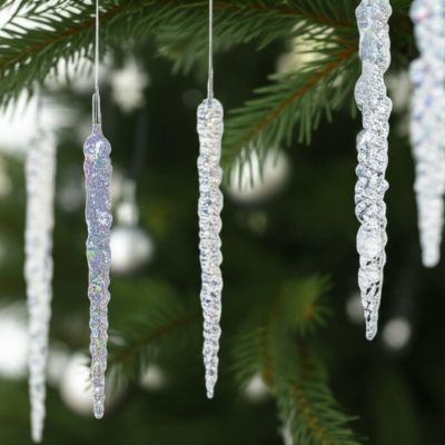 5. CRYSTAL ICICLES HANGING DECORATION 22CM 4PCS