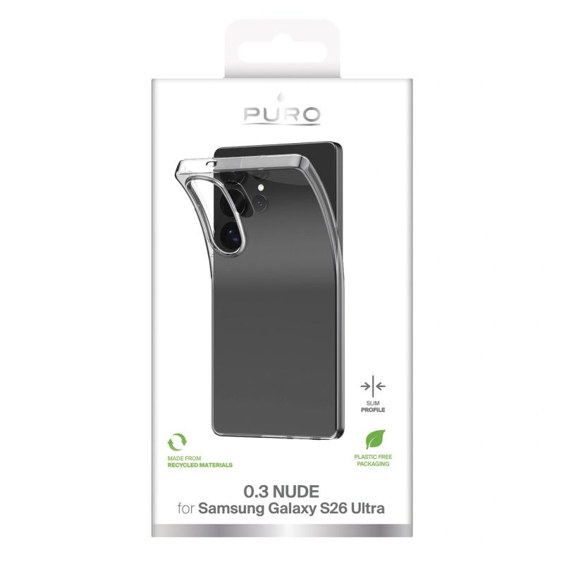 2. Puro Ultra-Slim 0.3 NUDE Protective Case for Samsung Galaxy S26 Ultra - Transparent
