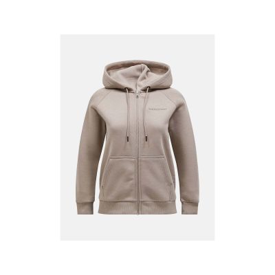 Peak Performance W Original Small Logo Zip Hood Beige