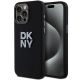 DKNY Liquid Silicone Metal Logo iPhone 15 Pro Max Case - Black