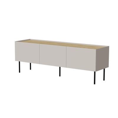 FELLINI TV Cabinet 150x40x52 Cashmere + Oiled Oak Top