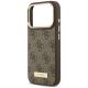 6. Guess 4G Logo Plate MagSafe Case for iPhone 18 Pro / 17 Pro – Brown