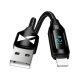 2. USB-A Cable - Lightning Wozinsky WUALC1 with LED Display 2.4A 1m - Black