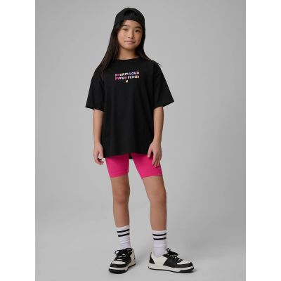 6. Girls' loose T-shirt with print 4F 4FJRSS26TTSHF4137-20S