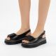 5. Women's sandals on a thick platform, black Potocki SZ12590