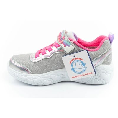 3. Skechers S Lights LED Children's Velcro Shoes for Girls Gray