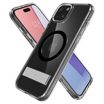 11. Spigen Ultra Hybrid S MagSafe Case with Stand for iPhone 15 - Black