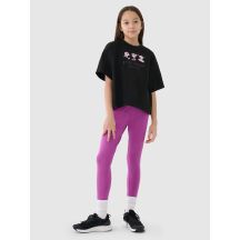 Girls' knitted leggings 4F 4FJWMM00TTIGF178-51S