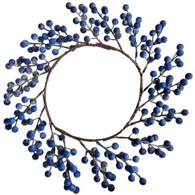 2. DECORATIVE WREATH MADE OF NAVY BLUE ROWNBERRY 30 CM