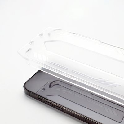 10. 9H tempered glass with mounting frame for iPhone 14 Pro Max Wozinsky Premium Glass - black
