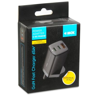 7. I-BOX C-65 GAN PD65W WALL CHARGER CABLE, BLACK