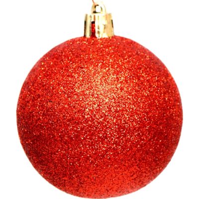 36. DECORATIVE PLASTIC BALL 6CM SET 35 PCS RED