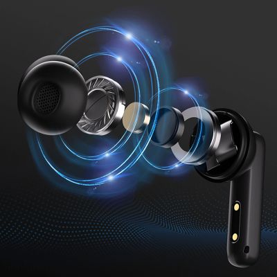 8. QCY T13 In-Ear Headphones with ANC IPX5 Bluetooth 5.3 - Black