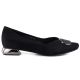 Women's ballerinas with decorative heels, black Potocki SZ12770