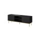 PAFOS TV cabinet on a gold steel frame, 150x40x60, matt black