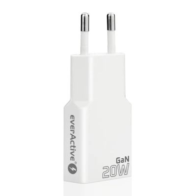 4. EVERACTIVE WALL CHARGER 1 x USB, 1 x USB-C QUICK CHARGE 3.0 20W SUPER SLIM WHITE SC-340Q