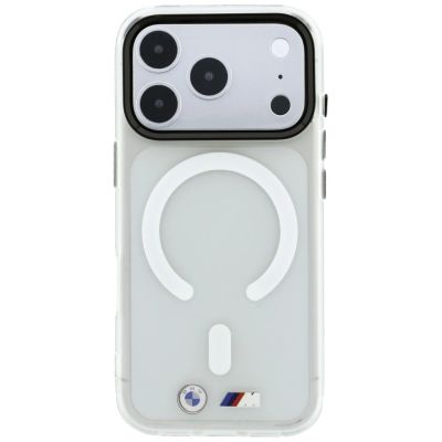 3. BMW M IML Frosted Metal Logo & Trims MagSafe Case for iPhone 18 Pro / 17 Pro - Transparent