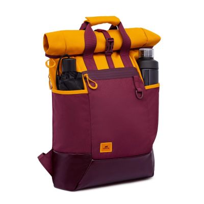 6. Rivacase 5321 15.6" 25L Laptop Backpack Burgundy-Yellow