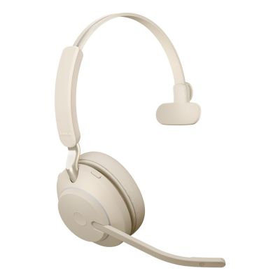 3. Jabra Evolve2 65 UC Mono Link380c Wireless Over-Ear Headphones, Beige + Stand