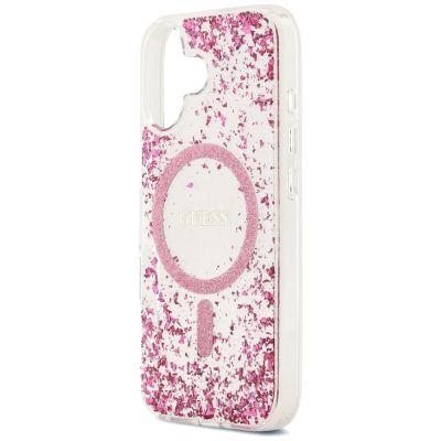 6. Guess Resin Bottom Glitter MagSafe Case for iPhone 17 - Pink