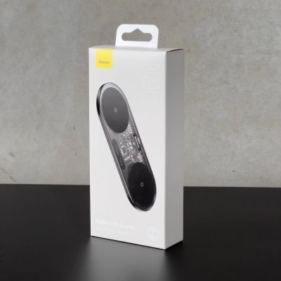 4. Baseus Digital LED Display dual wireless charger with digital display 20W black (WXSX010101)